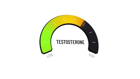 Testosterone meter digital gauge presentation moving from high to low, male h Stock Footage 316827398