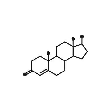Testosterone molecula structure. colorful line icon isolated Stock Illustration