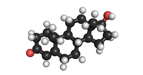 Testosterone molecule hormone steroid 3D chemical structure 4K seamless loop Stock Footage 153154877