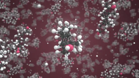 Testosterone molecule. Molecular model. Looping seamless 3d animation Stock Footage 155078336