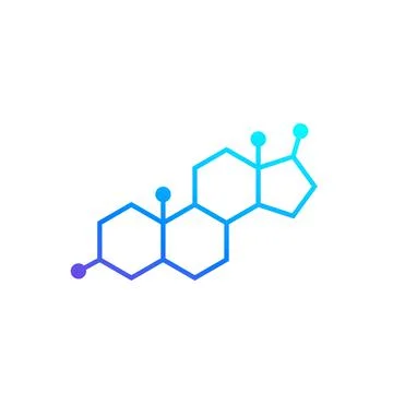 Testosterone molecule, vector icon Stock Illustration