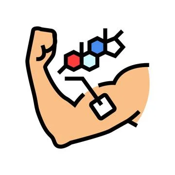 Testosterone patch on arm color icon vector illustration Stock Illustration