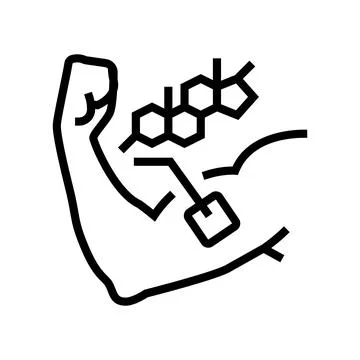 Testosterone patch on arm line icon vector illustration Stock Illustration