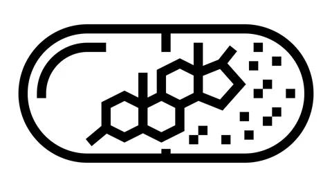 Testosterone pill capsule line icon animation Stock Footage 326121394