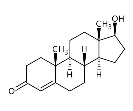 Testosterone structural formula of molecular structure Stock Illustration