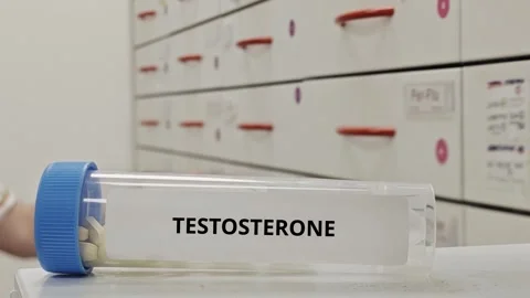 TESTOSTERONE tablets used for hormone replacement therapy in male deficiency Stock Footage 333763155