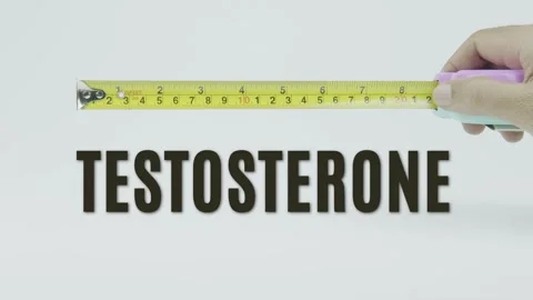 Testosterone text or word and tape measure on a white background Stock Footage 302121189