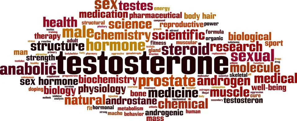 Testosterone word cloud Stock Illustration