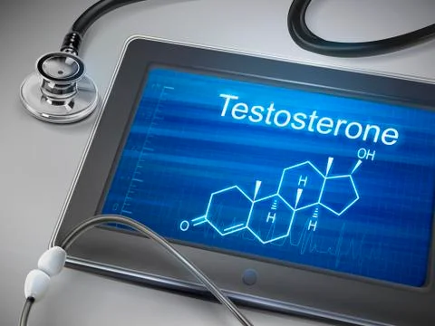 Testosterone word displayed on tablet Stock Illustration
