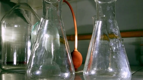 Tests in laboratory chemical analysis Stock Footage 73872295