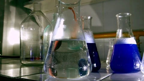 Tests in laboratory chemical analysis Stock Footage 73872419