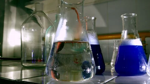 Tests in laboratory chemical analysis Stock Footage 73872469