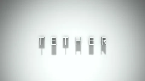 Tether 3D title animation with shadows on a white background Stock Footage 297798320