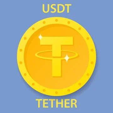 Tether cryptocurrency blockchain icon. Virtual electronic, internet money or  イラスト素材