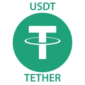 Tether cryptocurrency blockchain icon. Virtual electronic, internet money or  イラスト素材