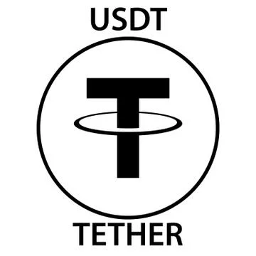 Tether cryptocurrency blockchain icon. Virtual electronic, internet money or  イラスト素材