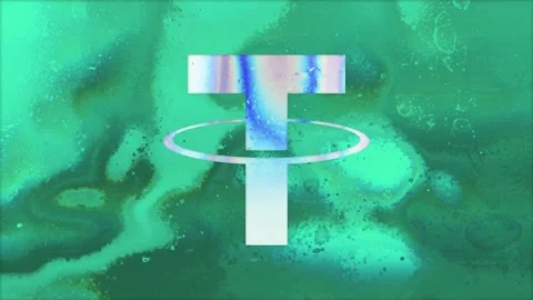Tether Cryptocurrency Holographic Background Loop Stock Footage 172273607