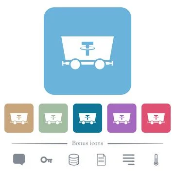 Tether cryptocurrency mining flat icons on color rounded square backgrounds Stock-Illustration