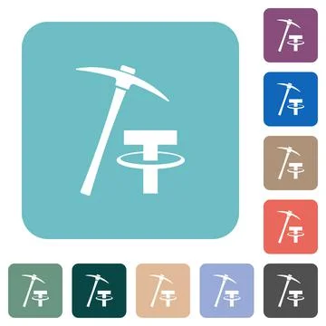 Tether cryptocurrency mining rounded square flat icons Stock-Illustration