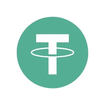 Tether flat icon on white background イラスト素材