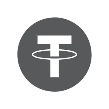 Tether flat icon on white background イラスト素材
