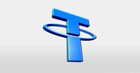 Tether stablecoin crypto currency 3d symbol loop seamless Stock Footage 318581734
