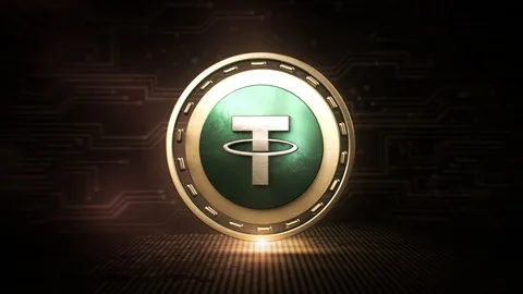 Tether - USDT - 3D Cryptocurrency Coin Loop 스톡 동영상 113085238