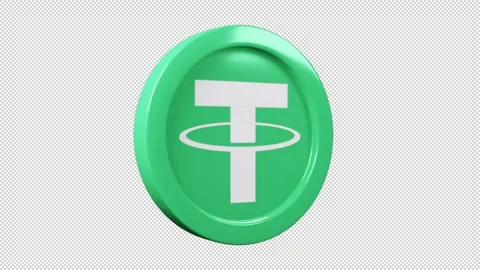 Tether usdt coin 3d rotage 360 degrees Cryptocurrency token seemless loop 動画素材 244152247