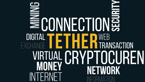 Tether word cloud concept. Stock Footage 172961407