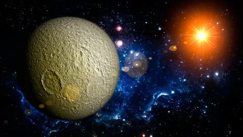 Tethus Planet Solar System space isolated Stock Illustration