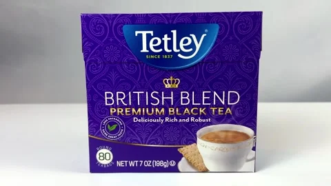 Tetley Tea Bag Box Stock Footage 313159099
