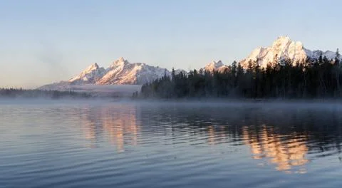 Teton range from Colter Bay Stock Photos