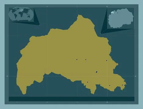Tetovo, Macedonia. Solid color shape. Locations of major cities of the region Stock Illustration