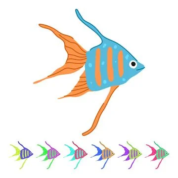 Tetra exotic fish vector cartoon graphic Stock Illustration