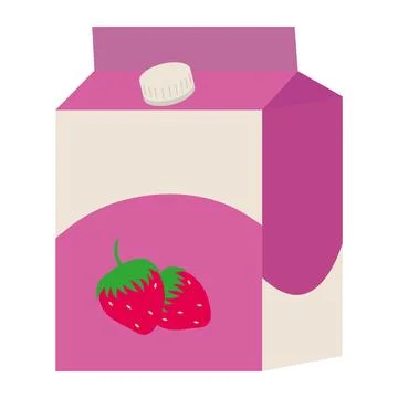 Tetra pack box of strawberry Stock Illustration