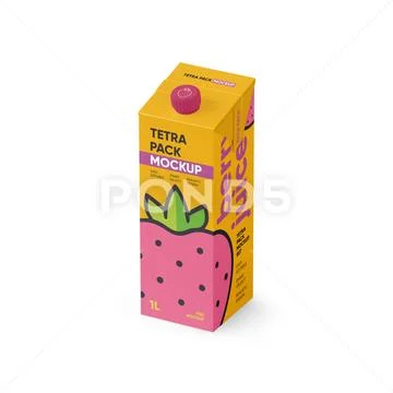 Tetra Pack Juice &amp;amp; Milk Box Mockup PSD Template