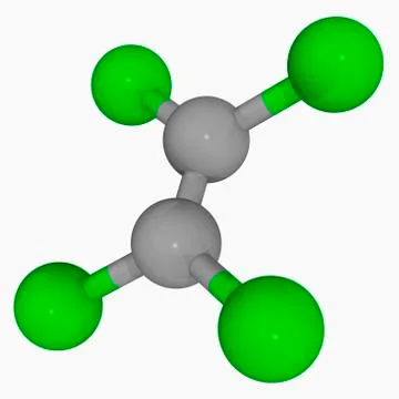 Tetrachloroethylene molecule Stock Illustration