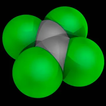 Tetrachloroethylene molecule Stock Illustration