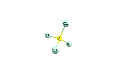 Tetrachloromethane molecular structure isolated on white Stock Illustration