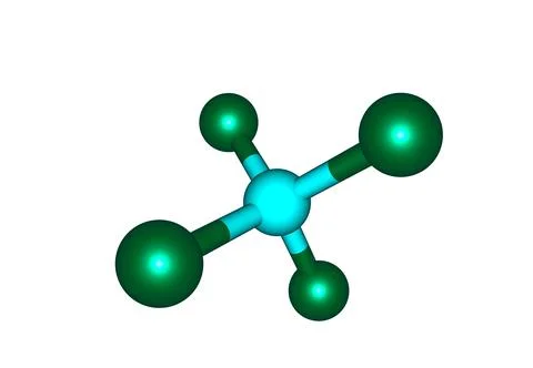 Tetrachloromethane molecular structure isolated on white Stock Illustration