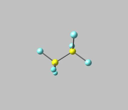 Tetrafluoroethane molecule isolated on grey Stock Illustration