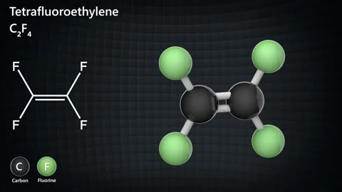 Tetrafluoroethylen. C2F4. Seamless loop. Video stock 154244458