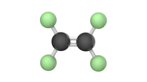 Tetrafluoroethylen. C2F4. Seamless loop. White background Stock Footage 154244475