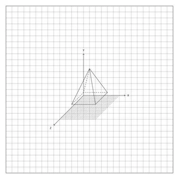 Tetrahedral Pyramid On Coordinate Grid On Notebook Stock Illustration