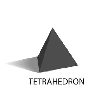 Tetrahedron Geometric Figure with Sharp Angles Stock Illustration
