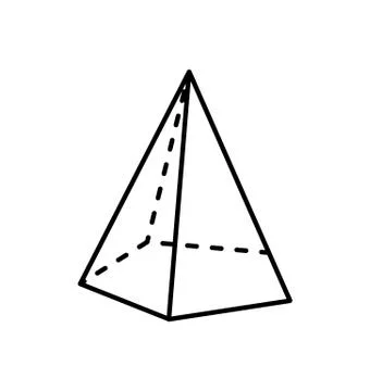 Tetrahedron Geometric Figure with Sharp Angles Illustrazione stock