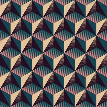 Tetrahedron pattern Facebook post background, geometric texture design Illustrazione stock