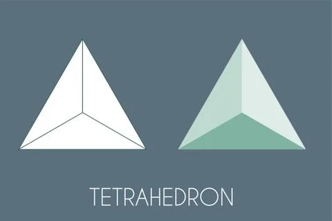 Tetrahedron Platonic solid. Sacred geometry vector illustration Stock Illustration