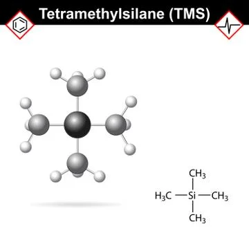 Tetramethylsilane - TMS molecule Ilustración de archivo