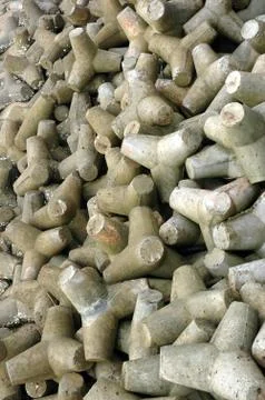 Tetrapods on the beach Stock Photos